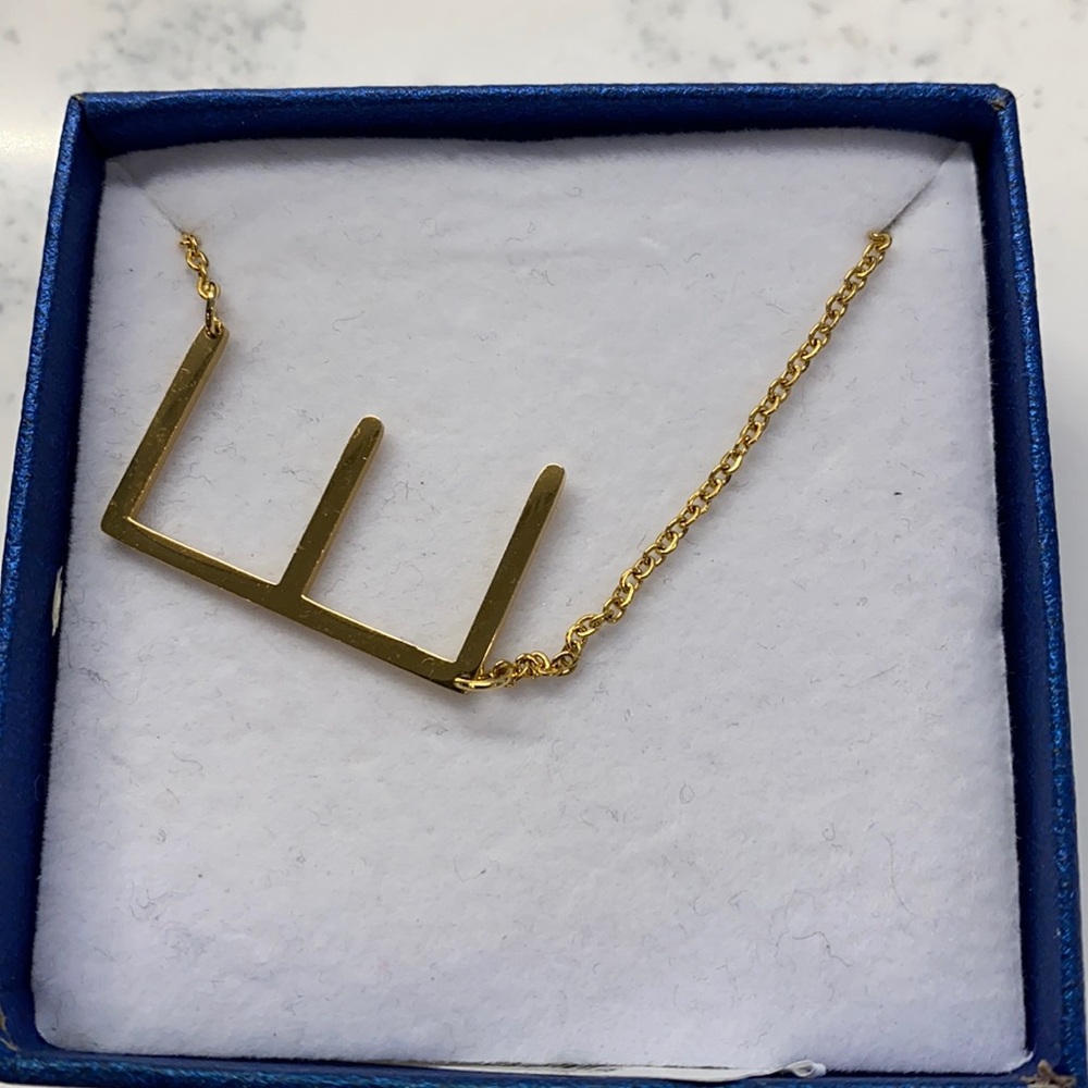 Savvy Cie NWT 14K Plated initial pendant necklace